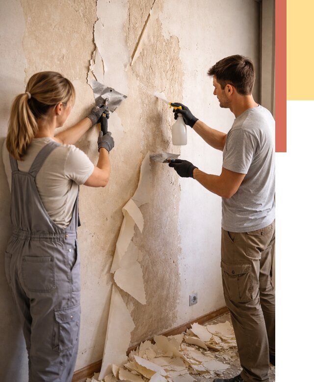 Снятие старых обоев в Южно-Сахалинске от 5424 руб. под ключ недорого | ОТДЕЛОЧНИК-Южн