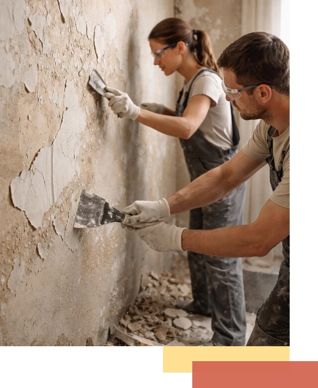 Снятие старой шпаклевки и подготовка поверхностей в Южно-Сахалинске