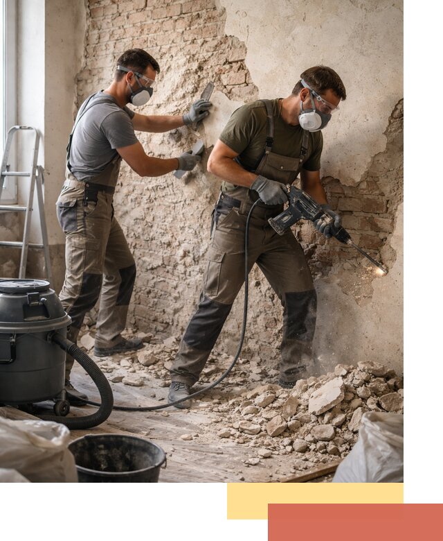 Демонтаж штукатурки со стен в Южно-Сахалинске быстро и аккуратно