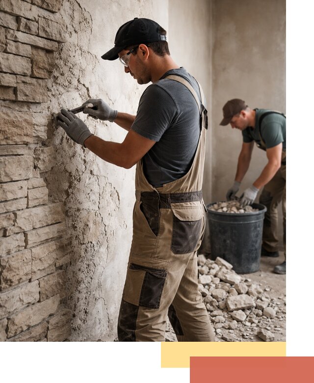 Демонтаж декоративного камня в Южно-Сахалинске профессионально и безопасно