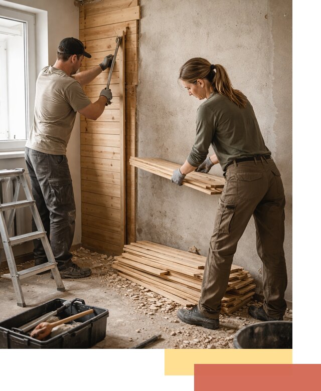 Демонтаж вагонки со стен в Южно-Сахалинске — профессиональный демонтаж