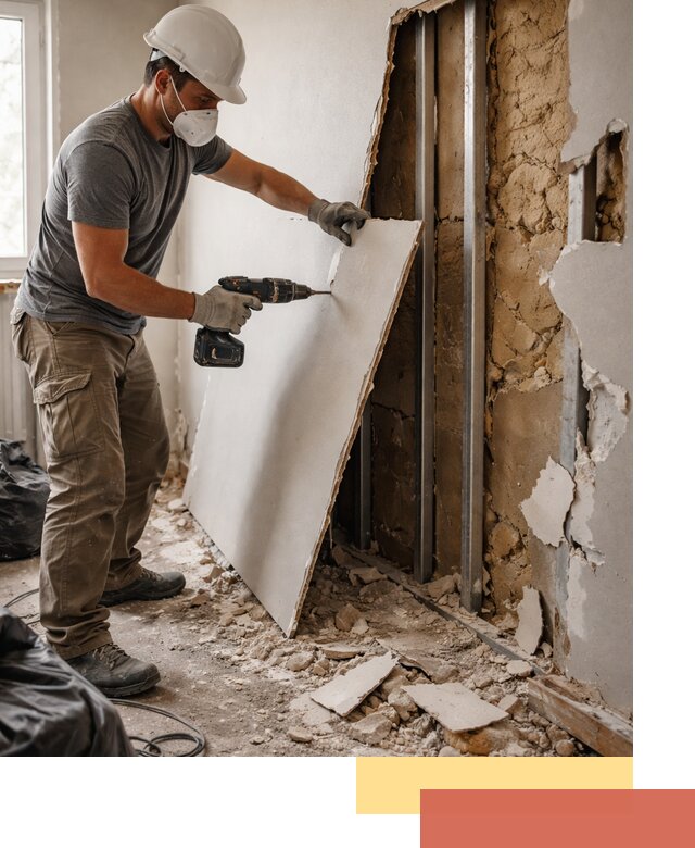 Демонтаж гипсокартона со стен в Южно-Сахалинске качественно и быстро