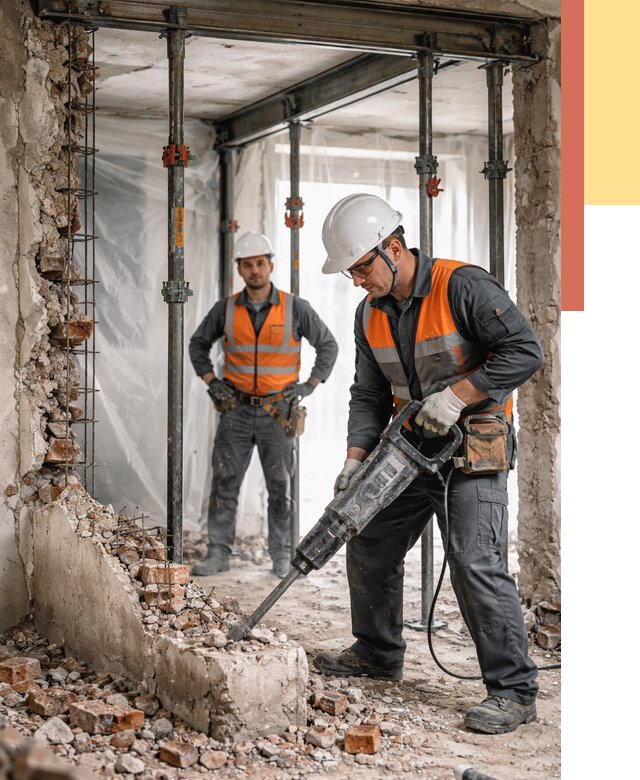 Снос несущих стен в Южно-Сахалинске от 10589 руб. — демонтаж несущей стены под ключ | ОТДЕЛОЧНИК-Южн