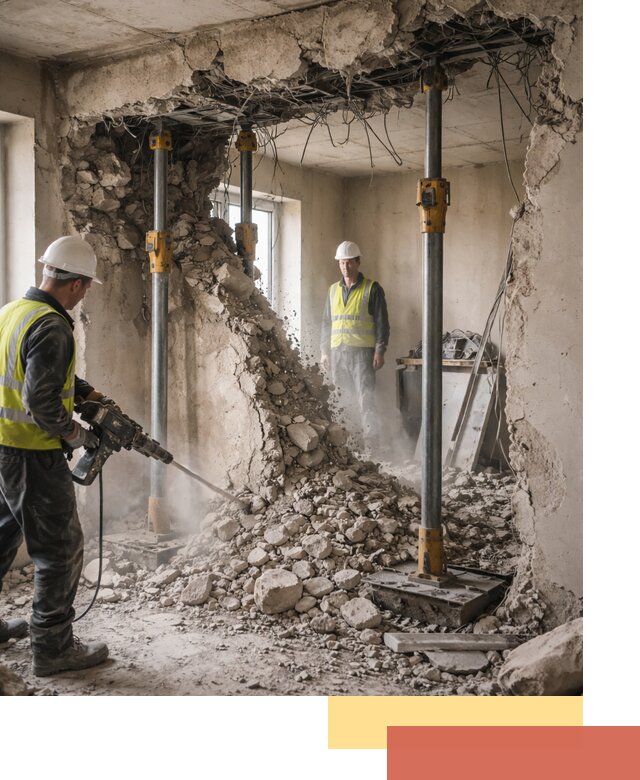 Снос несущих стен в Южно-Сахалинске с гарантией безопасности и качества