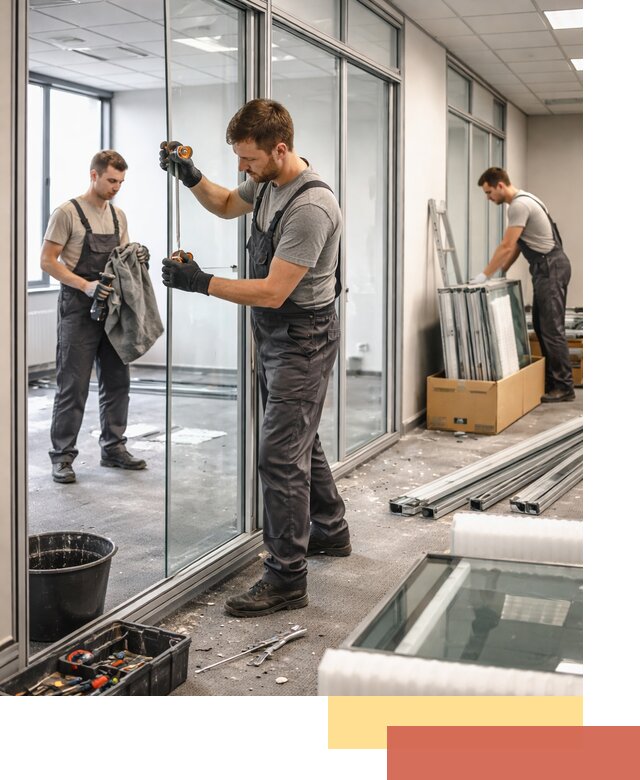 Демонтаж стеклянных перегородок в Южно-Сахалинске быстро и безопасно