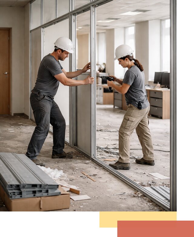 Демонтаж алюминиевых перегородок в Южно-Сахалинске быстро и аккуратно