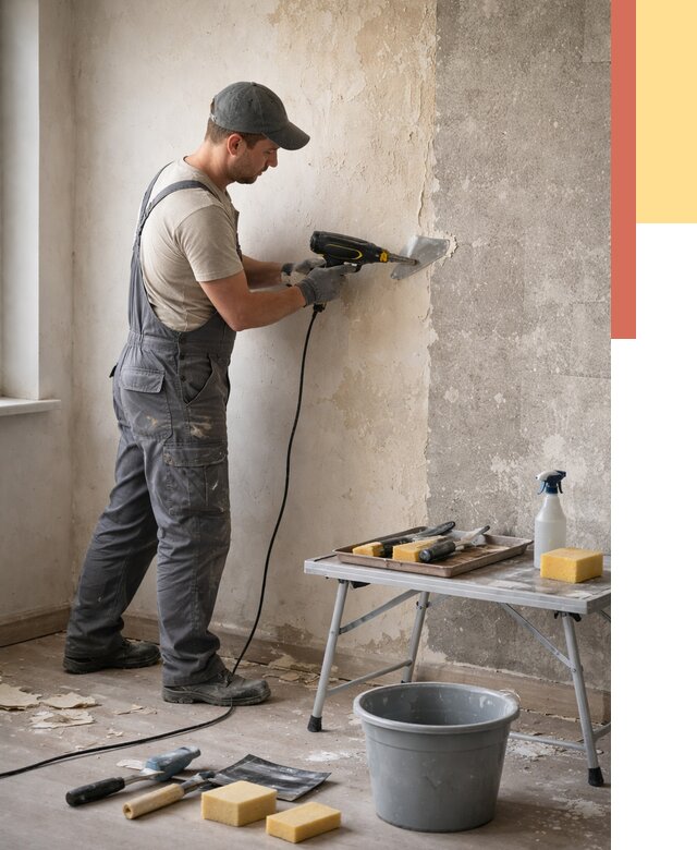 Очистка стен от клея в Южно-Сахалинске от 1911 руб. — снятие и удаление клея со стен | ОТДЕЛОЧНИК-Южн