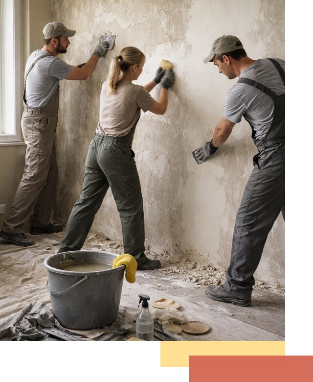 Очистка стен от клея и грунтовки в Южно-Сахалинске качественно и быстро