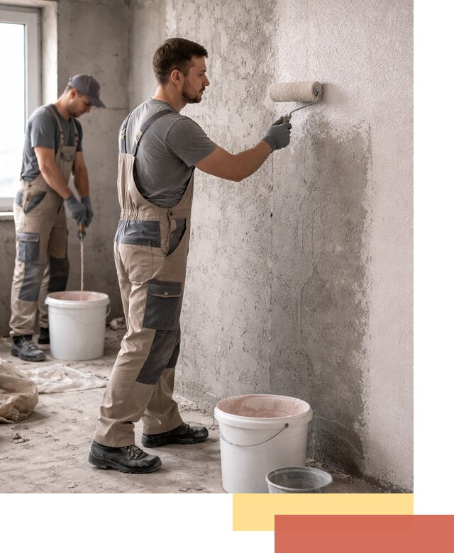 Нанесение бетоноконтакта на стены в Южно-Сахалинске для последующей отделки