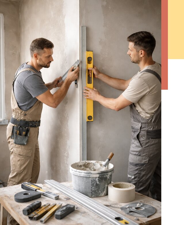 Выведение углов стен в Южно-Сахалинске от 1911 руб. быстро и недорого | ОТДЕЛОЧНИК-Южн