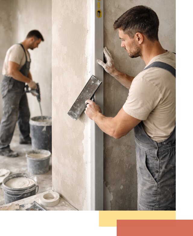 Выведение углов стен в Южно-Сахалинске: монтаж и оштукатуривание