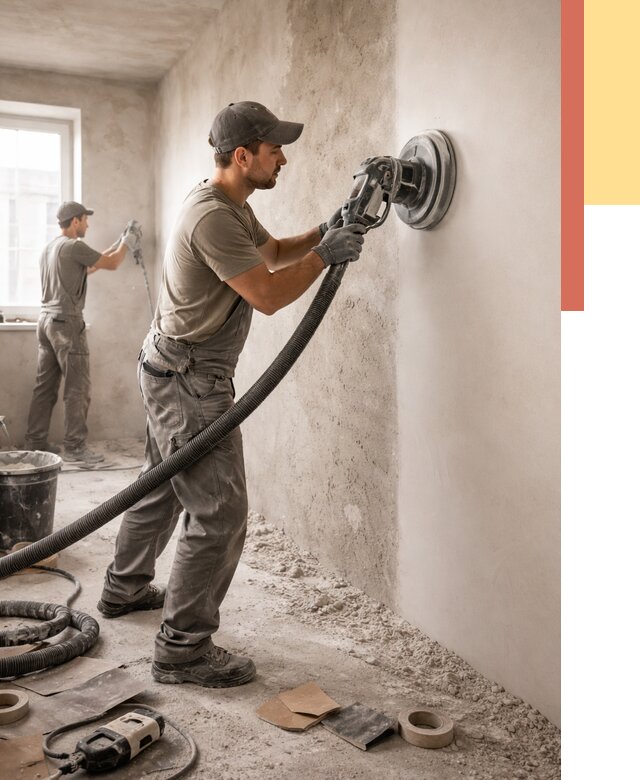 Шлифовка стен в Южно-Сахалинске от 1240 руб/м2 — быстро и недорого | ОТДЕЛОЧНИК-Южн