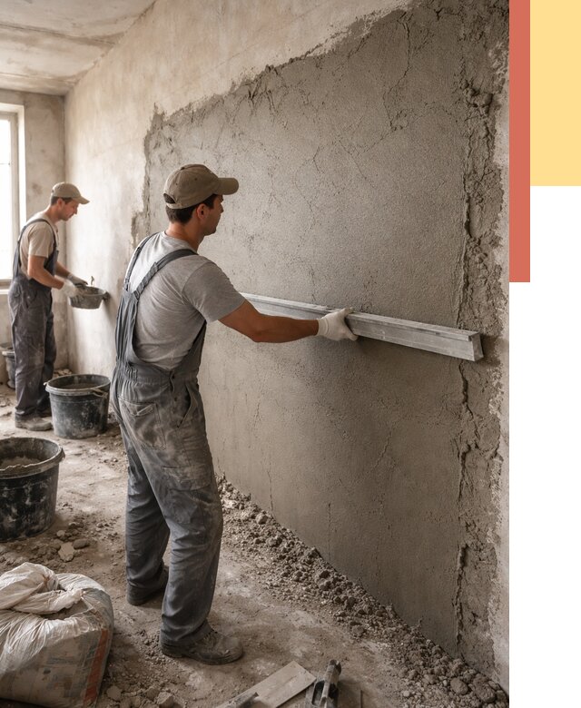 Цементная штукатурка стен в Южно-Сахалинске от 4649 руб/м2 — быстро и недорого | ОТДЕЛОЧНИК-Южн