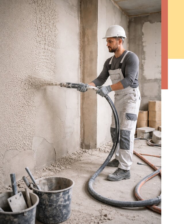 Машинная штукатурка стен в Южно-Сахалинске под ключ от 6715 руб./м2 | ОТДЕЛОЧНИК-Южн