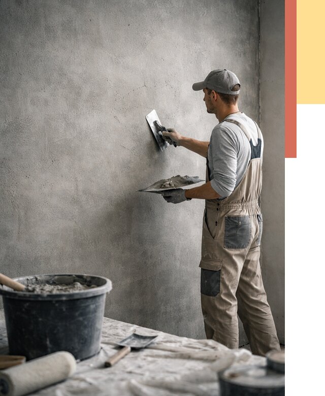 Декоративная штукатурка под бетон в Южно-Сахалинске от 2583 руб./м² — нанесение под ключ | ОТДЕЛОЧНИК-Южн