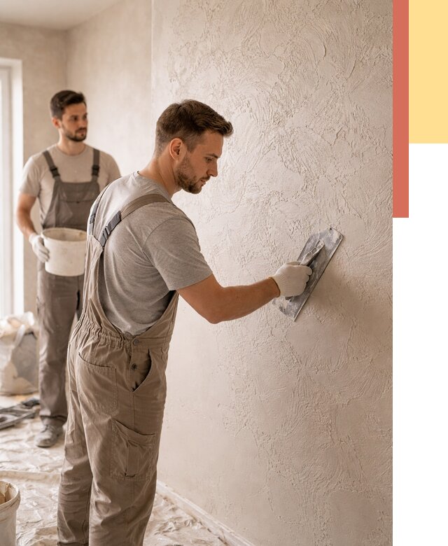 Фактурная штукатурка стен в Южно-Сахалинске от 4339 руб./м² — заказать под ключ | ОТДЕЛОЧНИК-Южн