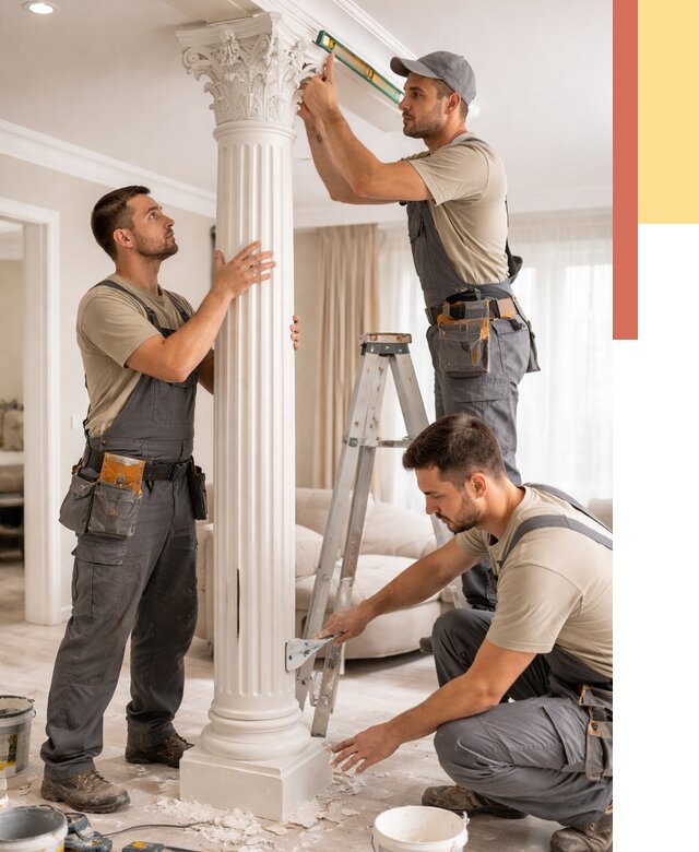 Установка декоративных колонн в Южно-Сахалинске от 12397 руб. под ключ | ОТДЕЛОЧНИК-Южн