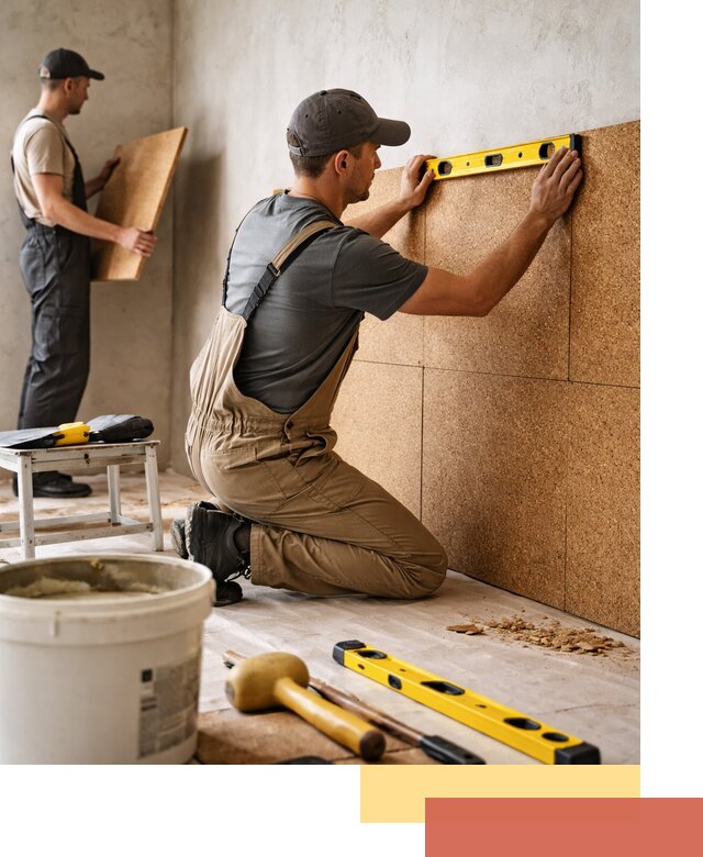 Монтаж пробковых панелей на стены в Южно-Сахалинске быстро и качественно