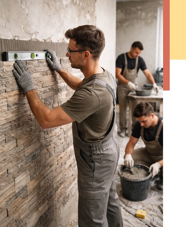 Монтаж искусственного камня в Южно-Сахалинске от 4649 руб. под ключ | ОТДЕЛОЧНИК-Южн