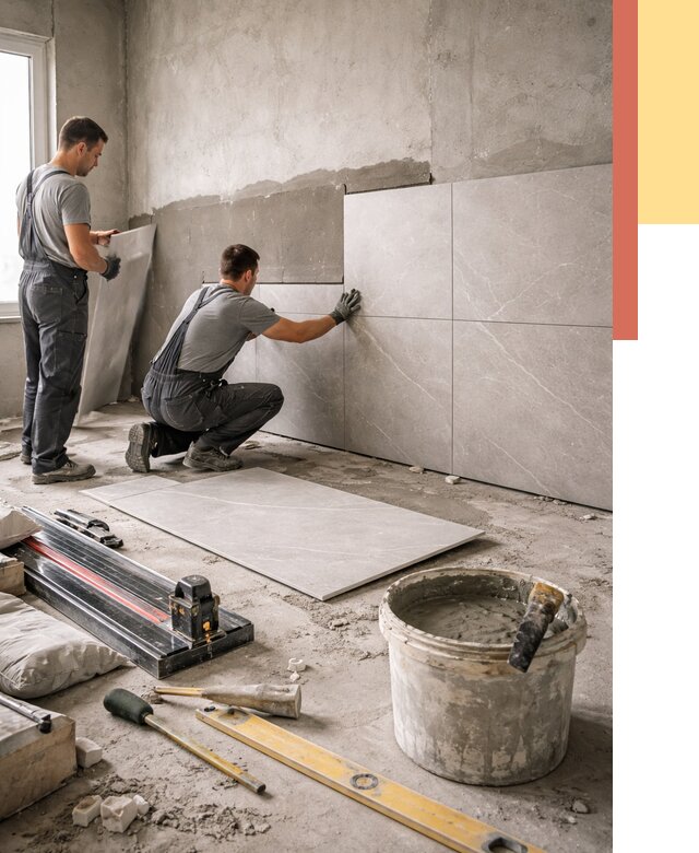 Облицовка стен керамогранитом в Южно-Сахалинске от 4339 руб./м² — услуги под ключ | ОТДЕЛОЧНИК-Южн