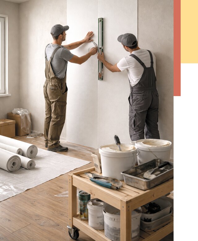 Поклейка стеклообоев в Южно-Сахалинске от 6715 руб. за м2 — быстро и недорого | ОТДЕЛОЧНИК-Южн