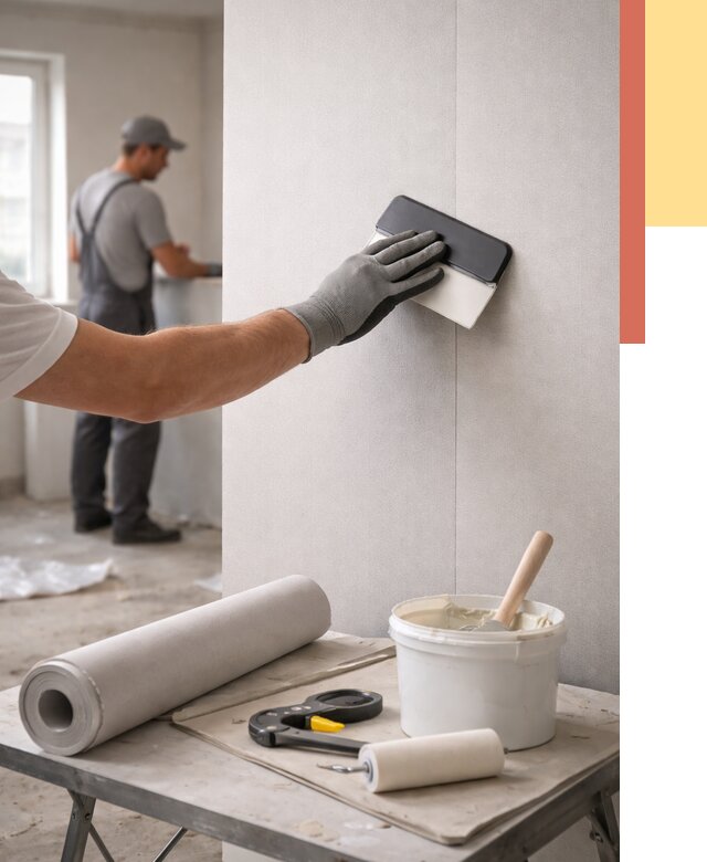 Поклейка обоев под покраску в Южно-Сахалинске от 3616 руб. за м2 | ОТДЕЛОЧНИК-Южн