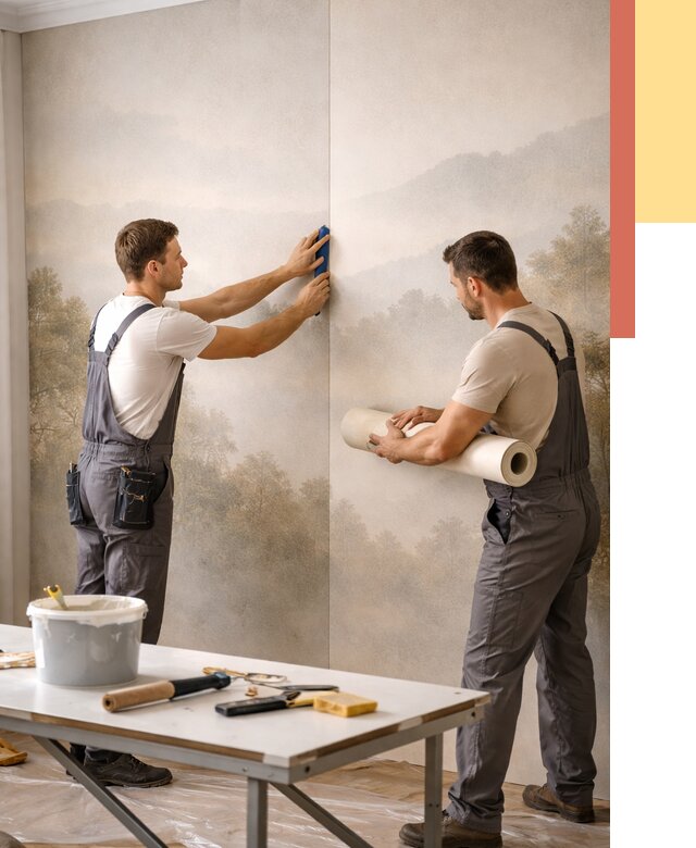 Поклейка фотообоев в Южно-Сахалинске от 8781 руб/м² — быстро и недорого | ОТДЕЛОЧНИК-Южн