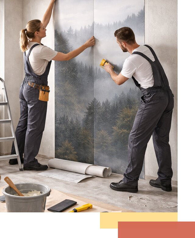 Поклейка фотообоев профессионально в Южно-Сахалинске под ключ