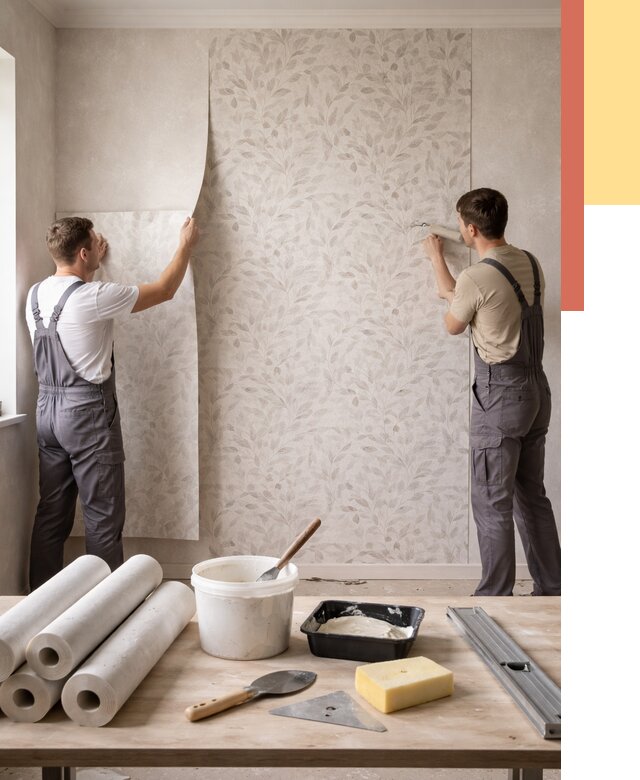 Поклейка обоев с подбором рисунка в Южно-Сахалинске от 3616 руб. | ОТДЕЛОЧНИК-Южн - быстро и недорого