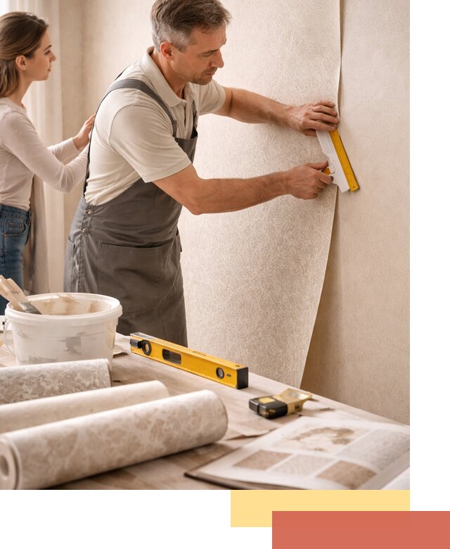 Поклейка обоев с подбором рисунка в Южно-Сахалинске