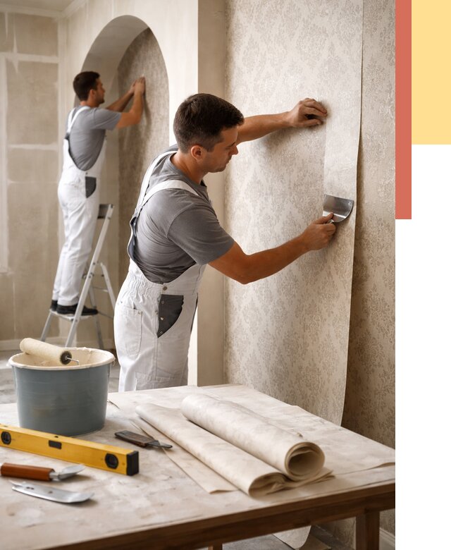 Поклейка обоев на сложные стены в Южно-Сахалинске от 2893 руб. под ключ | ОТДЕЛОЧНИК-Южн