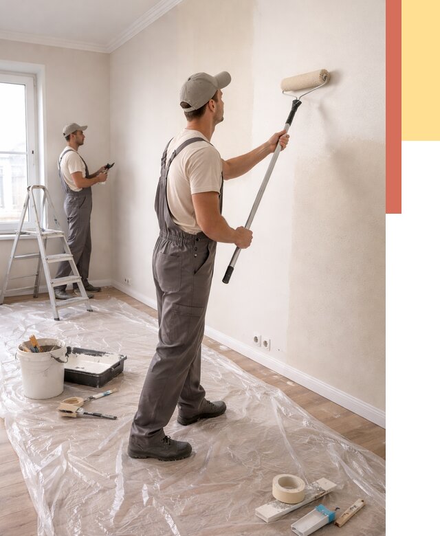 Покраска стен акриловой краской в Южно-Сахалинске от 3616 руб./м² — быстро и недорого | ОТДЕЛОЧНИК-Южн