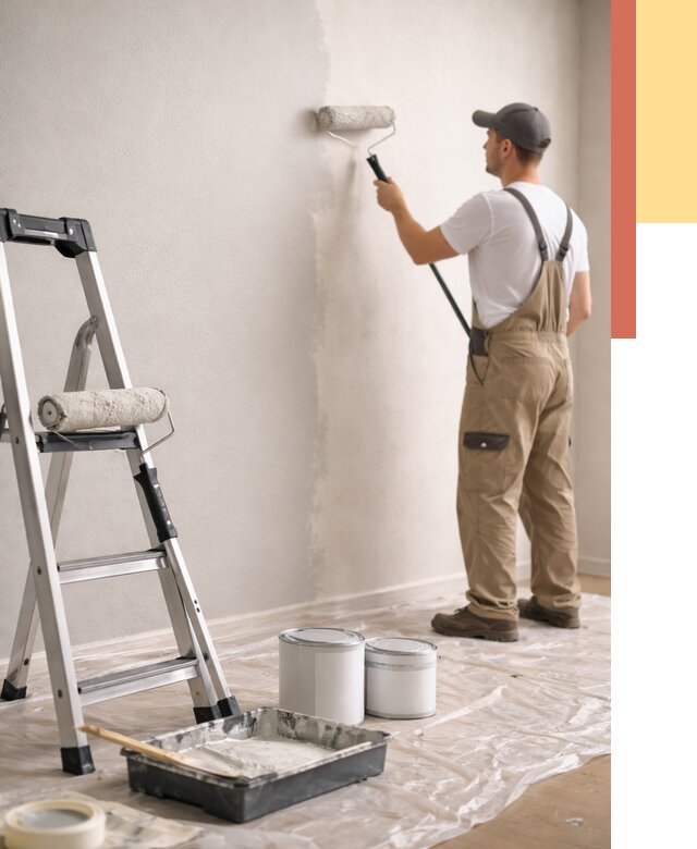 Покраска стен латексной краской в Южно-Сахалинске от 4649 руб. за м2 | ОТДЕЛОЧНИК-Южн