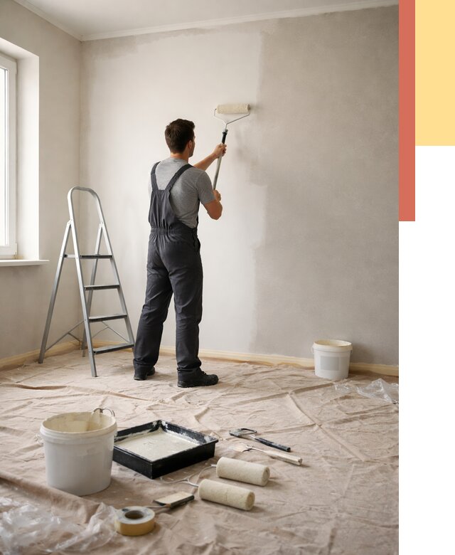 Покраска стен моющейся краской в Южно-Сахалинске от 362 руб./м² — быстро и недорого | ОТДЕЛОЧНИК-Южн