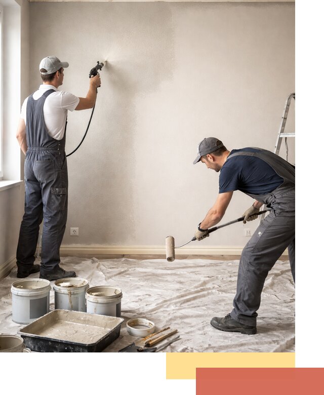 Покраска стен моющейся краской и защита поверхностей в Южно-Сахалинске