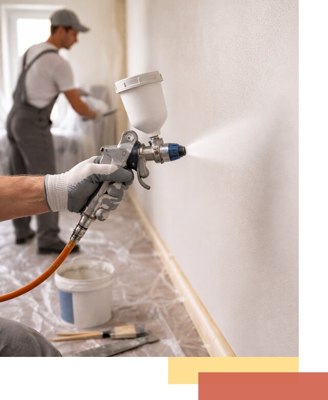 Покраска стен краскопультом в Южно-Сахалинске быстро и качественно