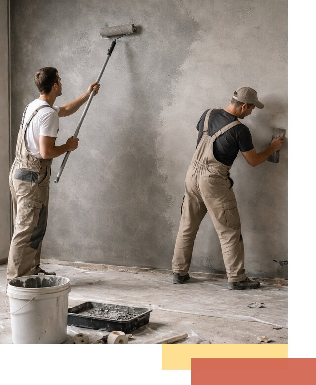 Покраска стен под бетон в Южно-Сахалинске профессионально и недорого