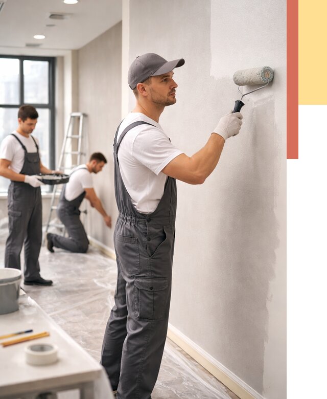 Покраска стен в офисе в Южно-Сахалинске от 8781 руб. — быстро и недорого | ОТДЕЛОЧНИК-Южн