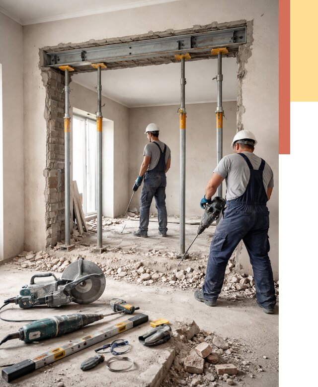 Прорезка проема в стене в Южно-Сахалинске от 4649 руб. — быстро и недорого | ОТДЕЛОЧНИК-Южн