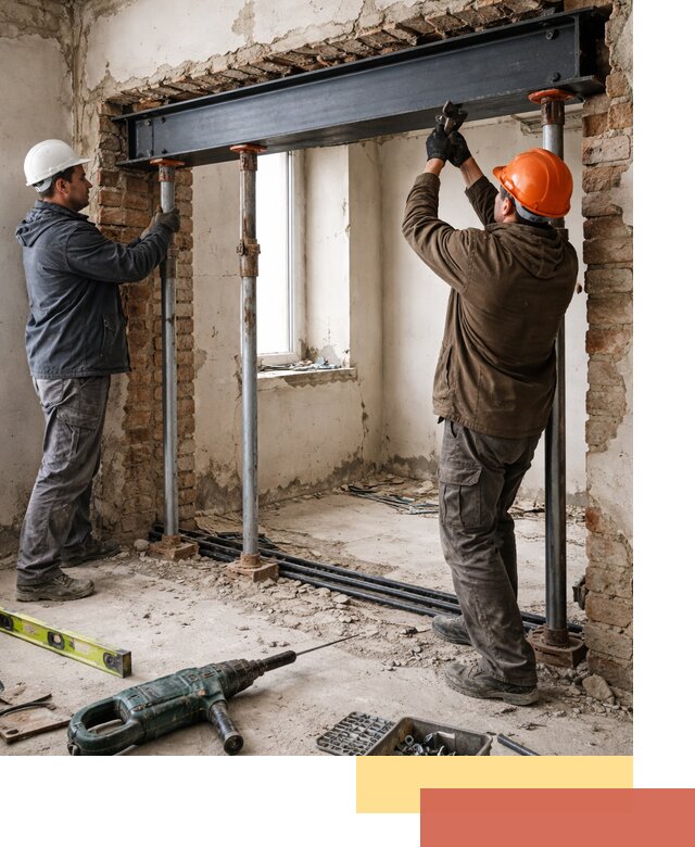 Усиление проема в стене в Южно-Сахалинске для расширения и безопасности