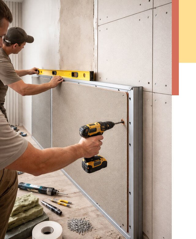 Шумоизоляция стен панелями ЗИПС в Южно-Сахалинске от 2273 руб./м² под ключ | ОТДЕЛОЧНИК-Южн