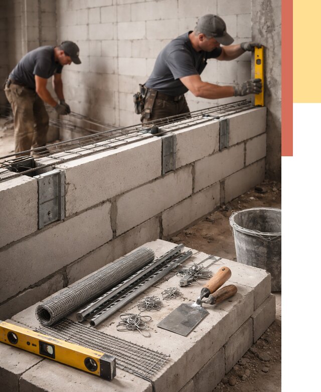 Армирование кладки перегородок в Южно-Сахалинске от 775 руб. под ключ | ОТДЕЛОЧНИК-Южн