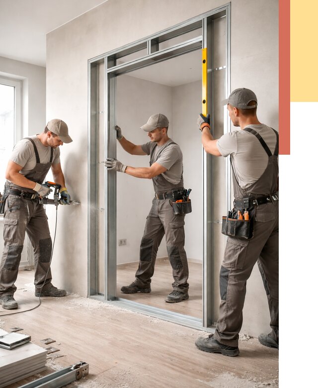 Устройство дверного проема в перегородке в Южно-Сахалинске от 4649 руб. под ключ | ОТДЕЛОЧНИК-Южн