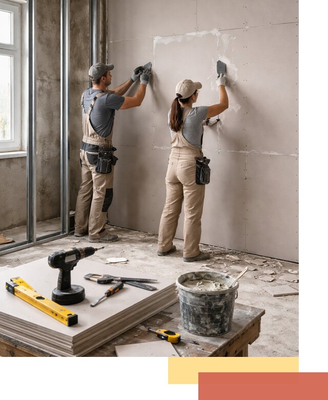 Монтаж двухслойной перегородки из гипсокартона в Южно-Сахалинске