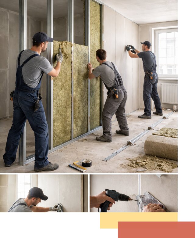 Перегородка из гипсокартона с шумоизоляцией в Южно-Сахалинске — монтаж под ключ