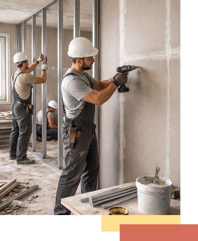 Перегородки из огнестойкого гипсокартона в Южно-Сахалинске под ключ