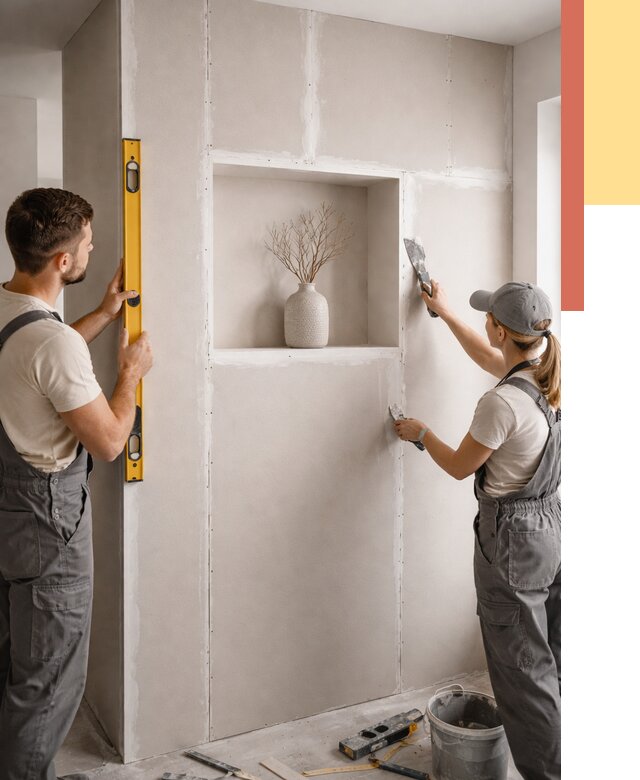 Перегородка из гипсокартона с нишей в Южно-Сахалинске от 3358 руб. под ключ | ОТДЕЛОЧНИК-Южн