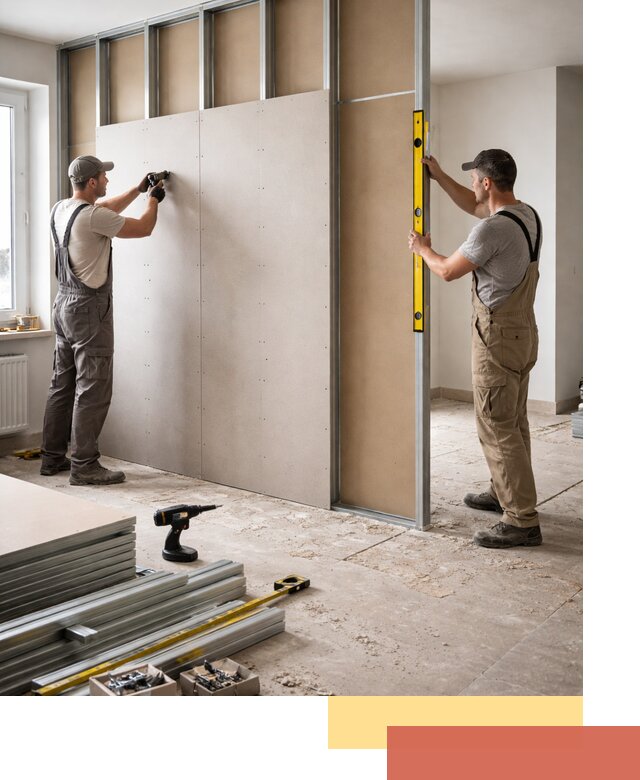 Зонирующая перегородка из гипсокартона под ключ в Южно-Сахалинске