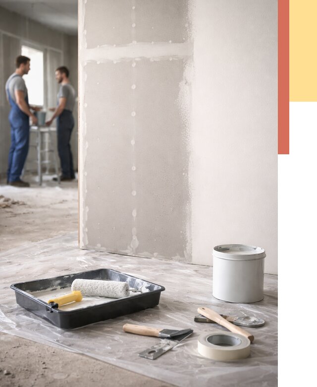 Покраска перегородок из гипсокартона в Южно-Сахалинске от 4649 руб. под ключ | ОТДЕЛОЧНИК-Южн