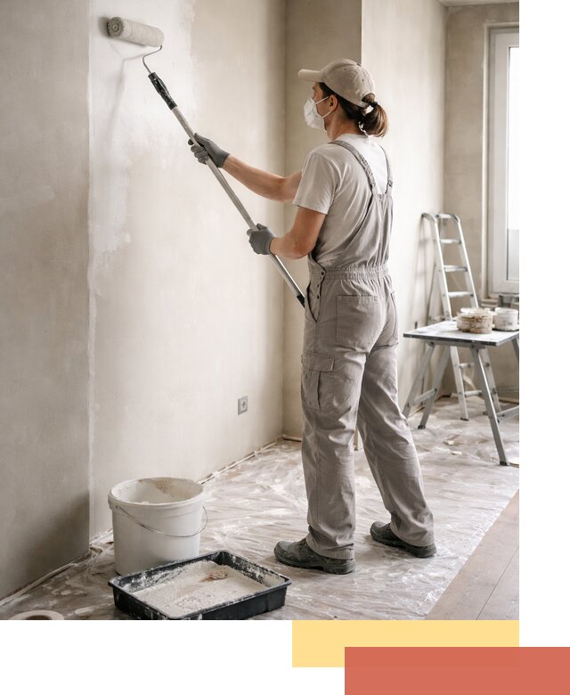 Покраска перегородок из гипсокартона в Южно-Сахалинске качественно и недорого